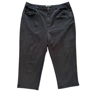 Talbots Capri Pants Women's Sz 16 Black Stretch Crop Casual Everyday